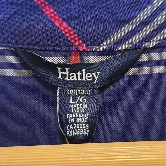 Hatley Olivia Blouse in Patriot Blue Plaid Women's Size Large Button Down Shirt - Picture 3 of 10